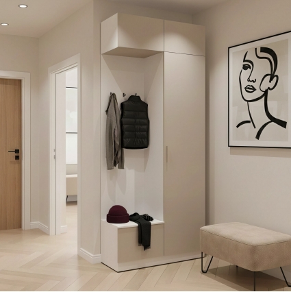 Набор мебели для прихожей "Марсель-201" МР 01-201 В2490 Ш1000 Г420 (ЛДСП Кашемир)